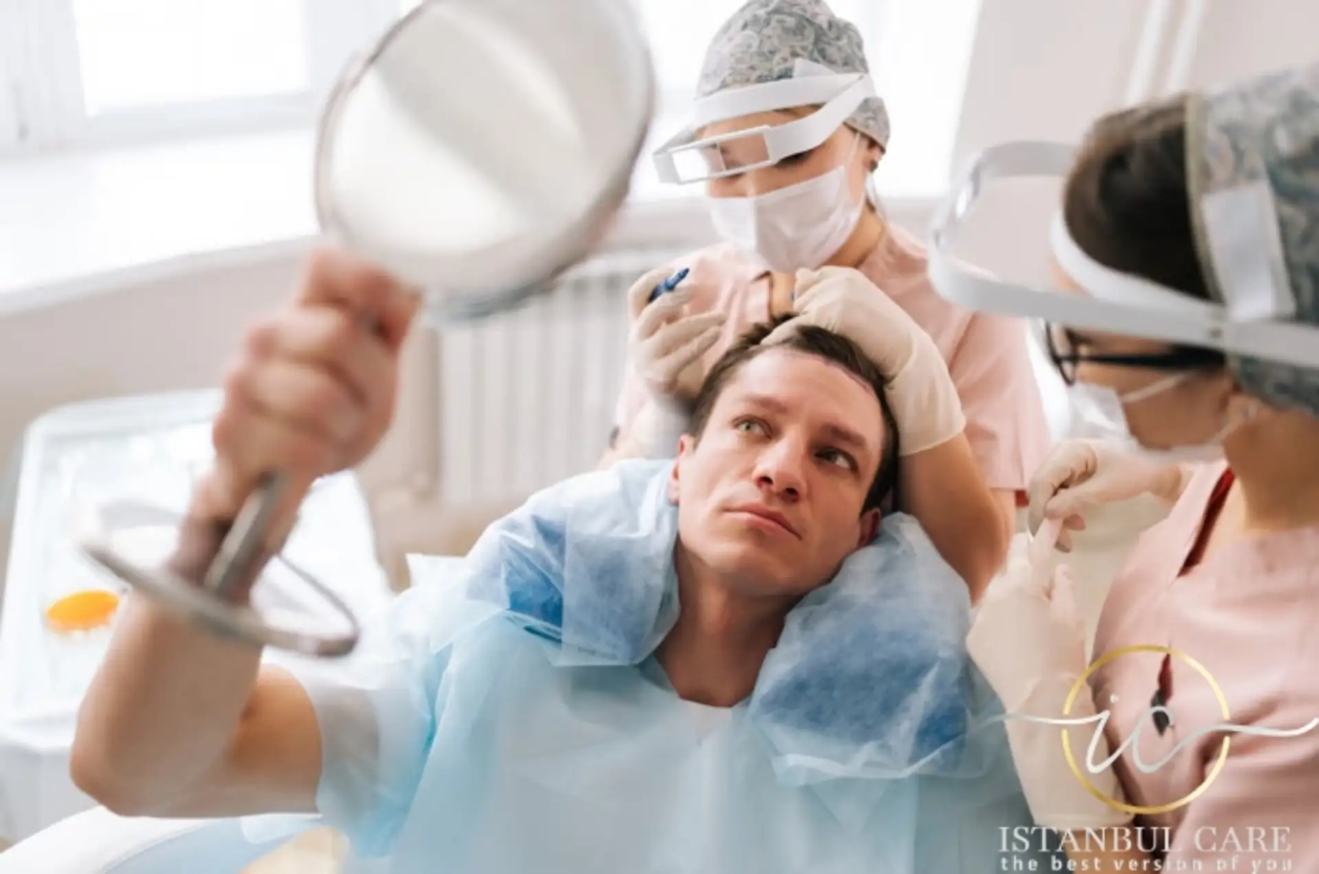 Hair transplant before and after projection tool